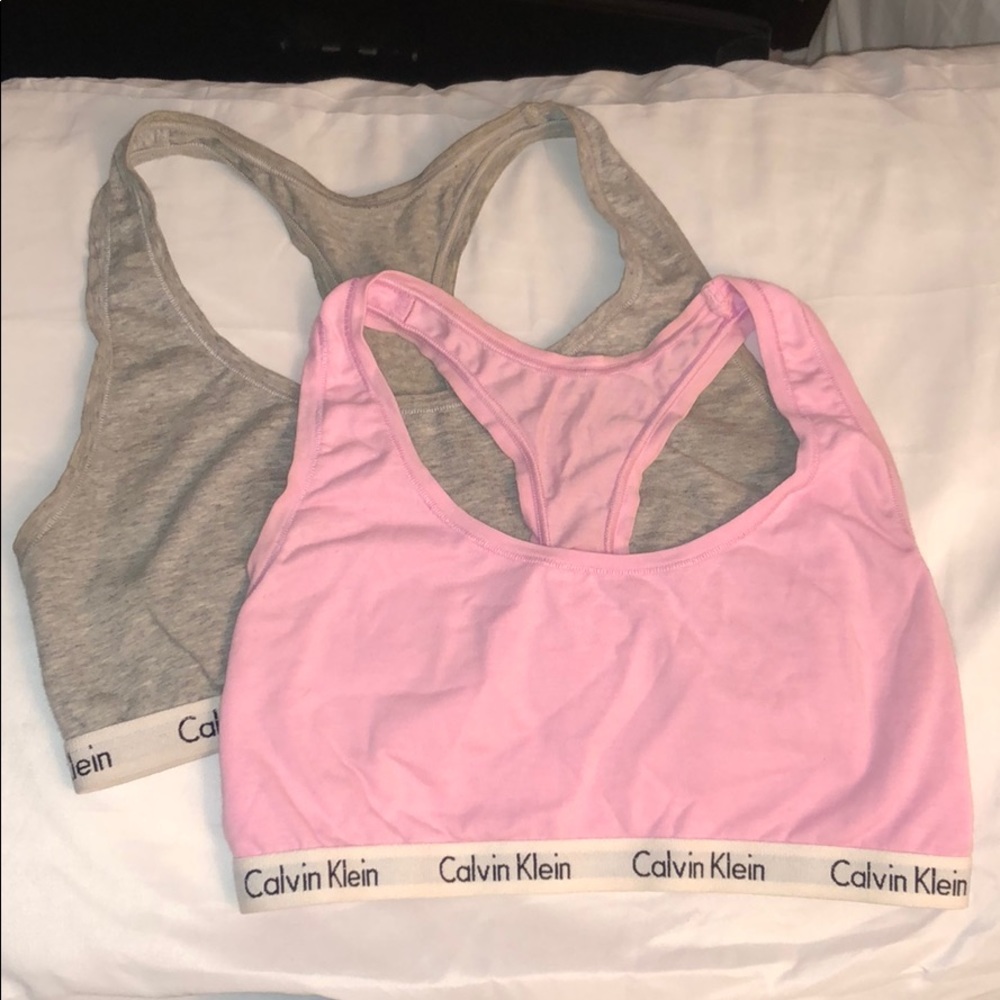Two Calvin Klein cotton bras